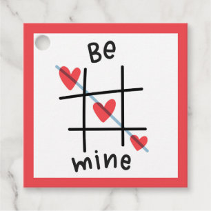 Be Mine Tic Tac Toe Valentine's Day Gift Tag