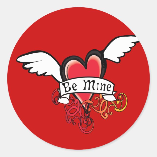 Be Mine Valentine Classic Round Sticker (Front)