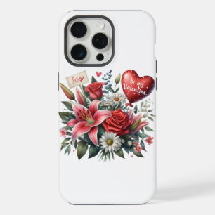Be Mine Valentine floral/heart iPhone 15 Pro Max Case