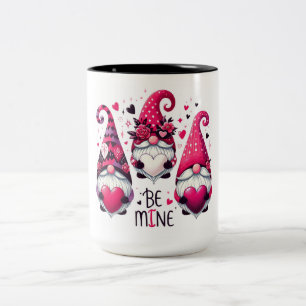 Be Mine Valentine Gnomes  Two-Tone Coffee Mug