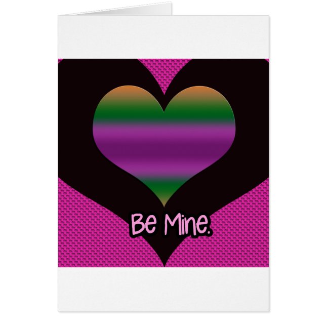 Be Mine Valentine Purple Stripe Heart (Front)