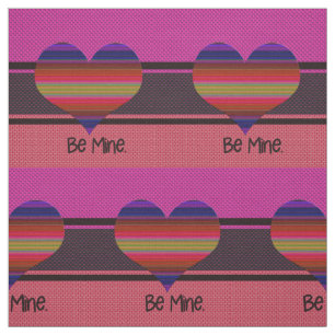 Be Mine Valentine Rainbow Heart Fabric