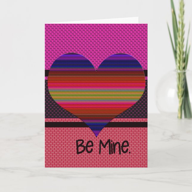 Be Mine Valentine Rainbow Heart Holiday Card (Front)