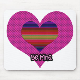 Be Mine Valentine Rainbow Heart Mouse Pad