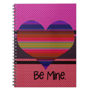 Be Mine Valentine Rainbow Heart Notebook