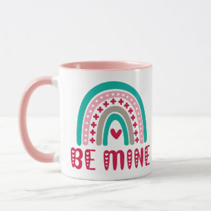BE MINE valentine rainbow Mug