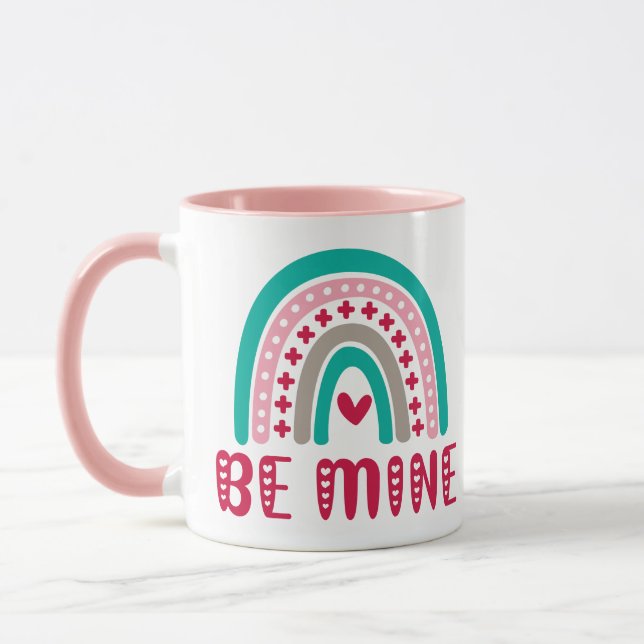 BE MINE valentine rainbow Mug (Left)