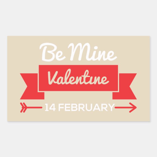 Be Mine Valentine Rectangular Sticker (Front)