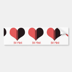 Be Mine Valentine Red Stripe Heart Bumper Sticker