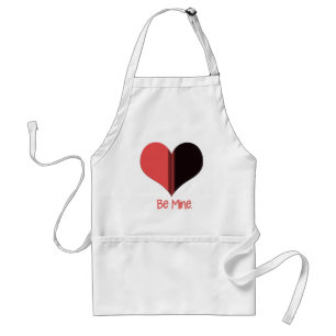 Be Mine Valentine Red Stripe Heart Standard Apron