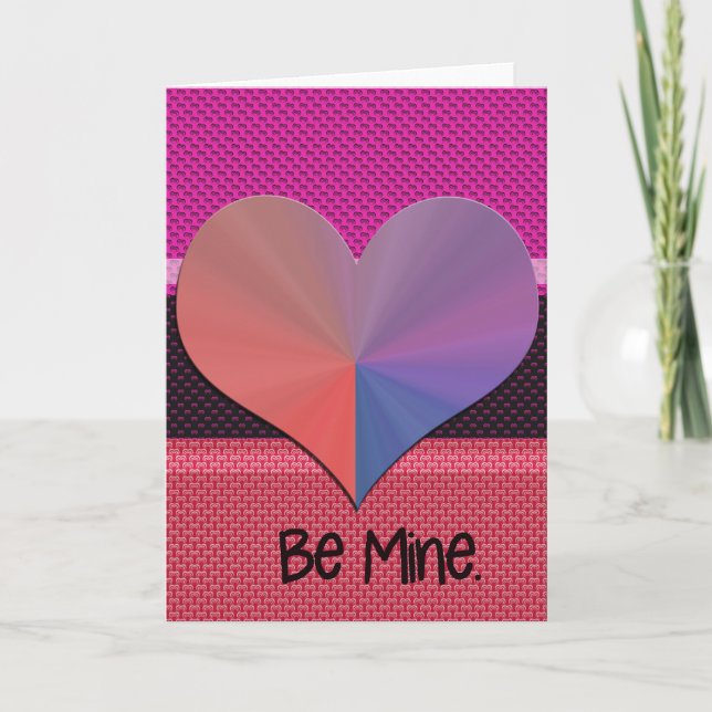 Be Mine Valentine Reflective Heart Holiday Card (Front)