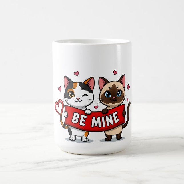 BE MINE Valentine's Cats | Cute Kittens with Love Coffee Mug (Center)