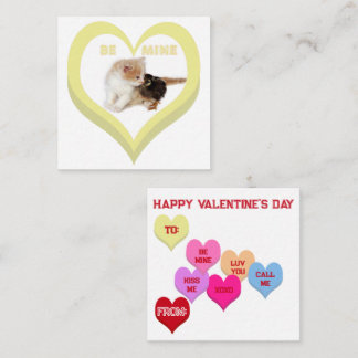 BE MINE Valentine's Critters Conversation Hearts Card
