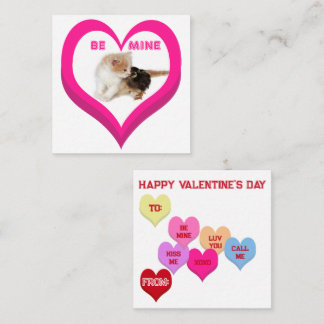 BE MINE Valentine's Critters Conversation Hearts Card