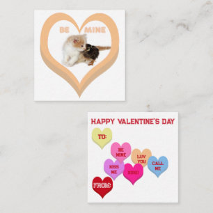 BE MINE Valentine's Critters Conversation Hearts Card