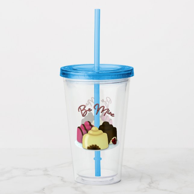 Be Mine Valentine's Day Candy Acrylic Tumbler (Front)