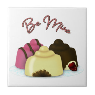 Be Mine Valentine's Day Candy Ceramic Tile