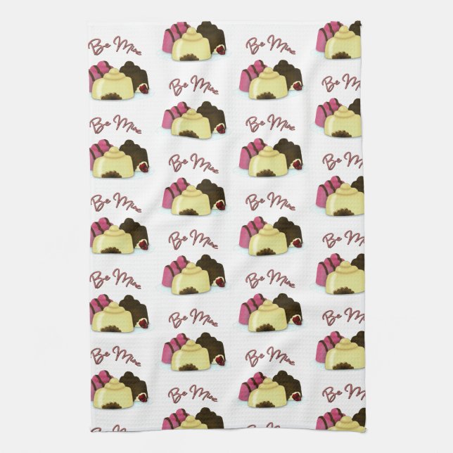 Be Mine Valentine's Day Candy Tea Towel (Vertical)