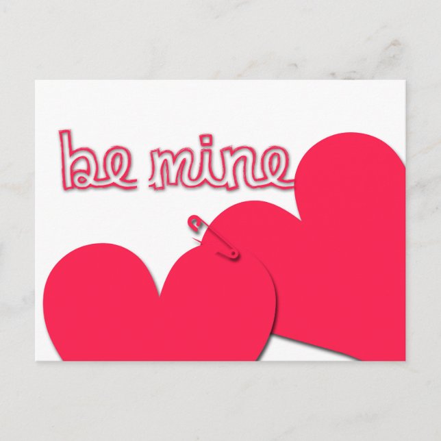 Be Mine Valentine's Day Modern Greeting Postcard (Front)