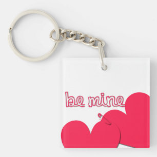 Be Mine Valentine's Day Modern Keychain