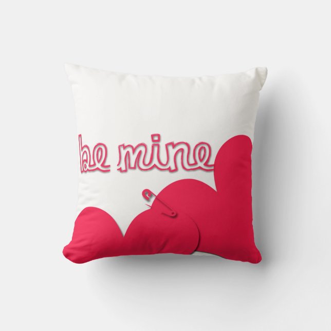Be Mine Valentine's Day Modern Square Pillow (Front)