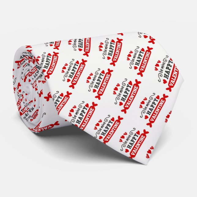 Be Mine Valentine's Day Neck Tie (Rolled)
