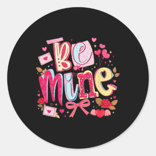 Be Mine Vintage Coquette Valentine Classic Round Sticker