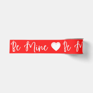 Be Mine White Valentine's Grosgrain Ribbon