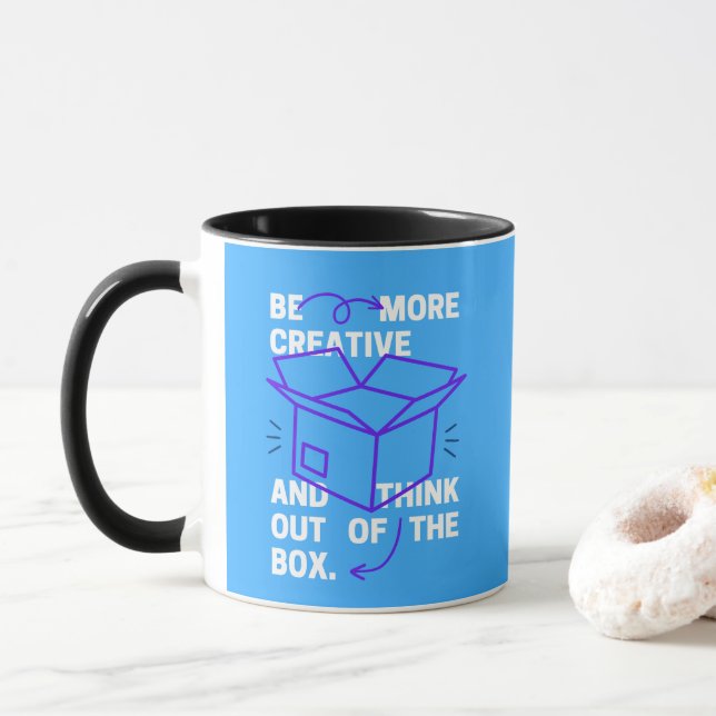Be More Creative & Think Out Of Box Inspiration Mug (With Donut)