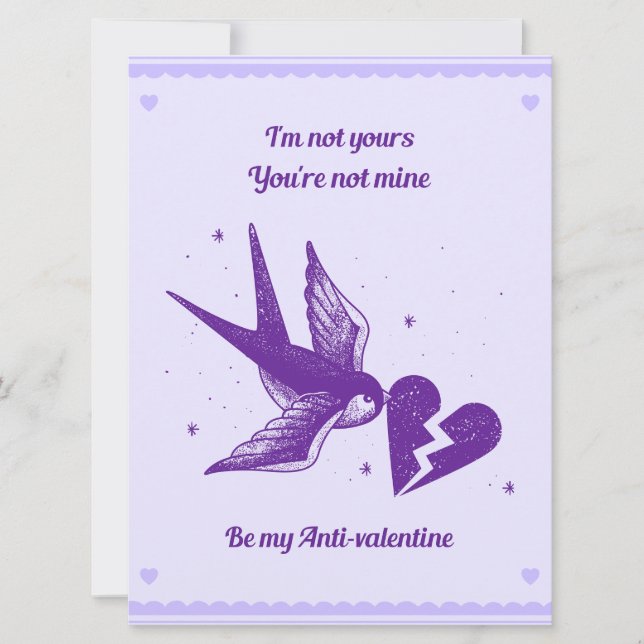 Be My Anti-Valentine Card - Broken Heart (Front)