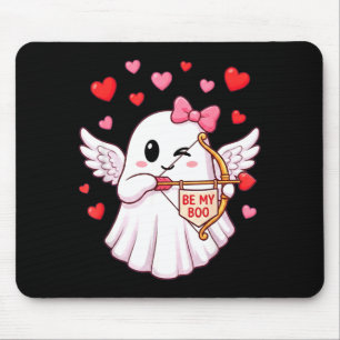 Be My Boo Cupid Ghost Valentine Angel Wings Love H Mouse Pad