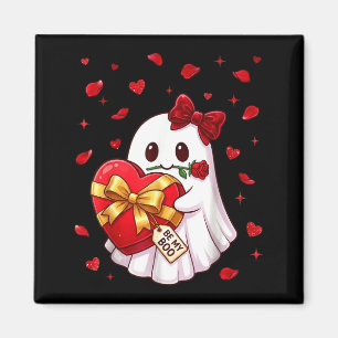 Be My Boo Cute Ghost Valentine Heart Box Rose Fian Magnet
