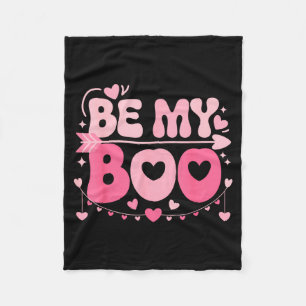 Be My Boo Cute Valentine Halloween Family Matching Fleece Blanket