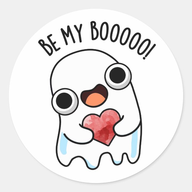 Be My Boo Funny Ghost Pun  Classic Round Sticker (Front)
