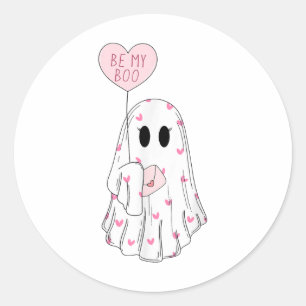 Be My Boo Ghost Funny Valentines Day Classic Round Sticker