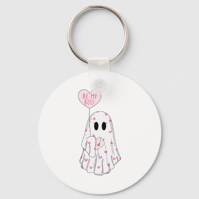 Be My Boo Ghost Funny Valentines Day  Key Ring (Front)