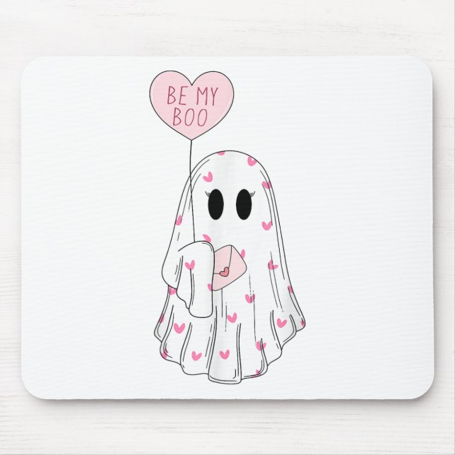Be My Boo Ghost Funny Valentines Day  Mouse Pad (Front)