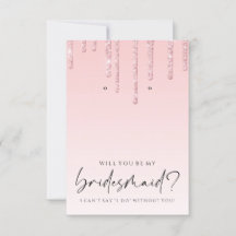 Be My Bridesmad Pink Glitter Earring Holder