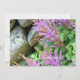Be my bridesmaid astilbe flowers invitation