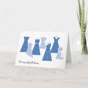 Be My Bridesmaid Card (Blue Dresses)