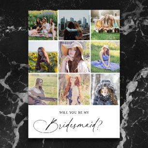 Be My Bridesmaid Chic Script Photo Invitation