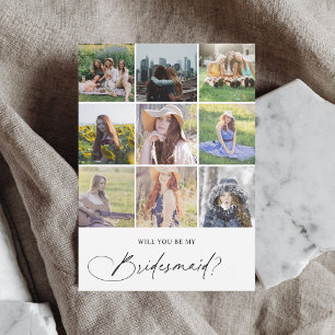 Be My Bridesmaid Chic Script Photo Invitation