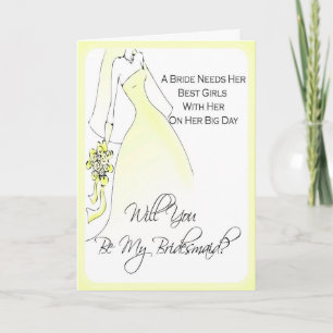 Be My Bridesmaid Invitation for Bridal Attendants