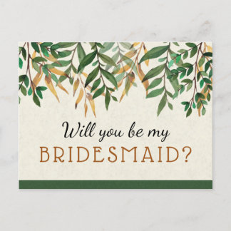 Be My Bridesmaid Invitation Postcard