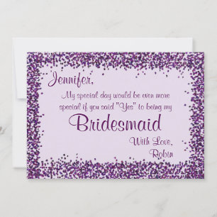 Be My Bridesmaid Lavender Confetti Invitation