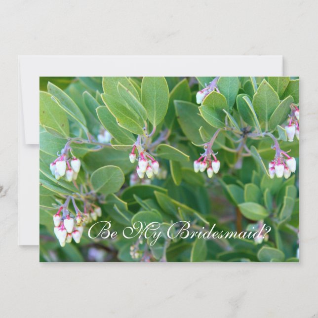 Be my bridesmaid manzanita blossoms invitation (Front)