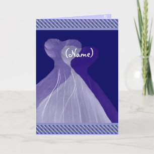 Be My Bridesmaid Royal Blue Theme Flowing Gown Invitation