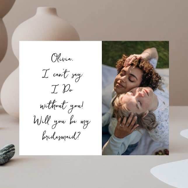 Be My Bridesmaid Script Handwritten Photo Postcard (Creator Uploaded)