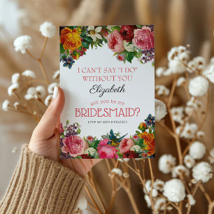 Be My Bridesmaid   Vintage Floral Bridesmaid Invitation