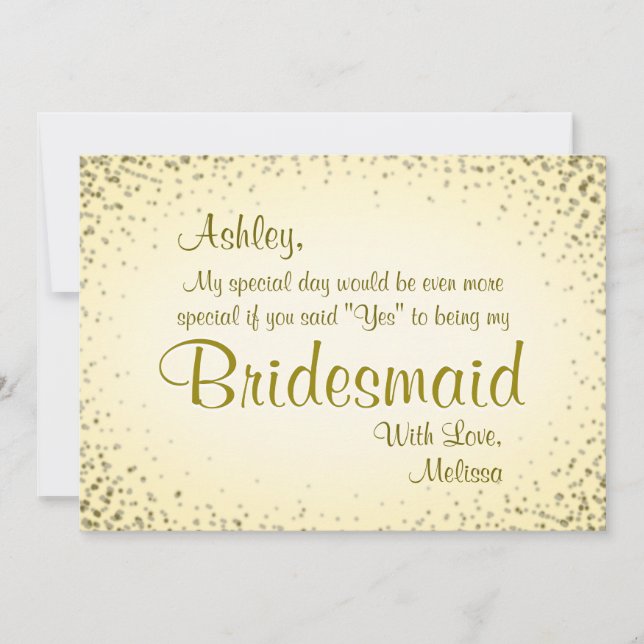 Be My Bridesmaid | Vintage Gold Invitation (Front)